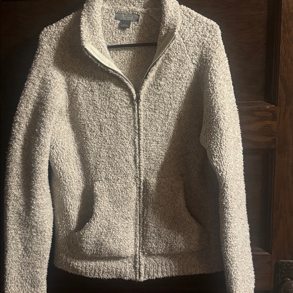 Natural Reflections Sweaters - Natural Reflections Beige Cream Zip Up Cozy Sweater Size L
